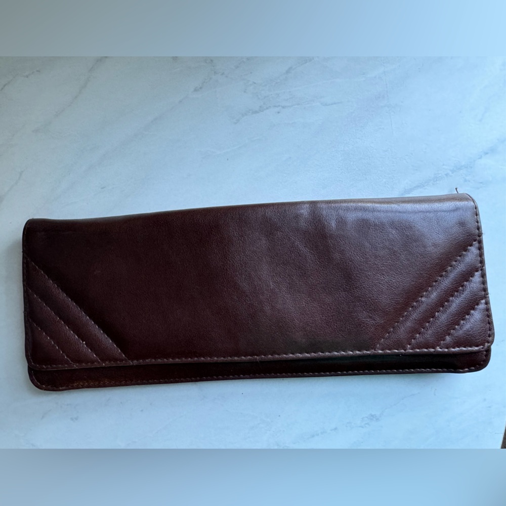 Brown Leather Aldo Clutch Purse